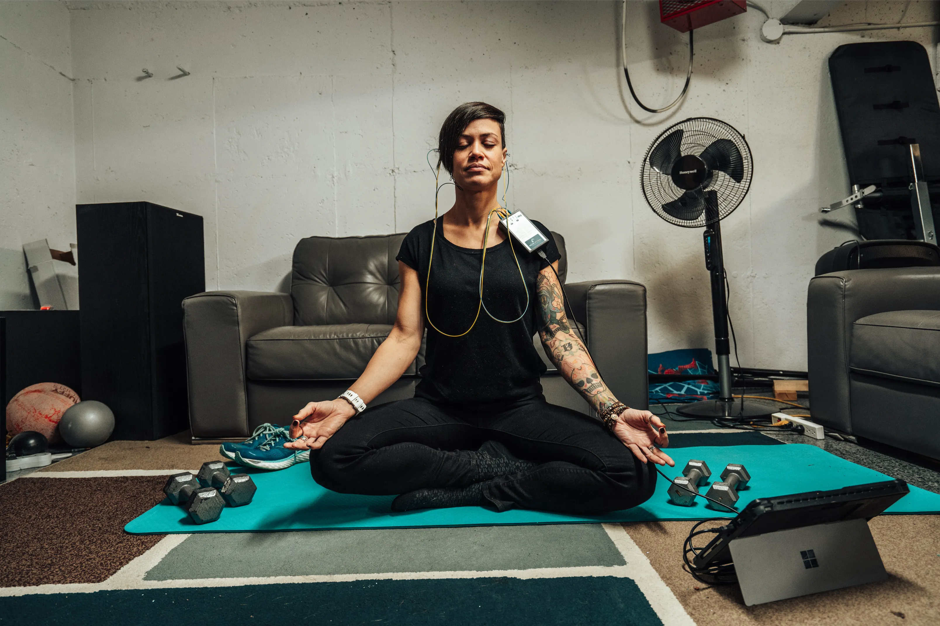 Femme sportive en préparation
